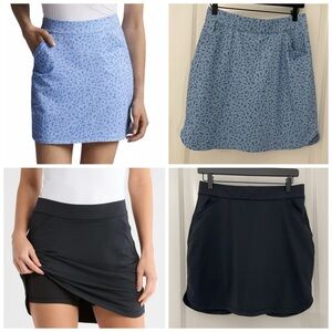 TWO! Peter Millar Alice Petal Hem Skort Blue Floral Black Medium Womens Golf. 24